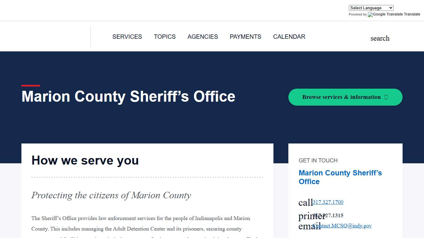 indy.gov: Marion County Sheriff’s Office