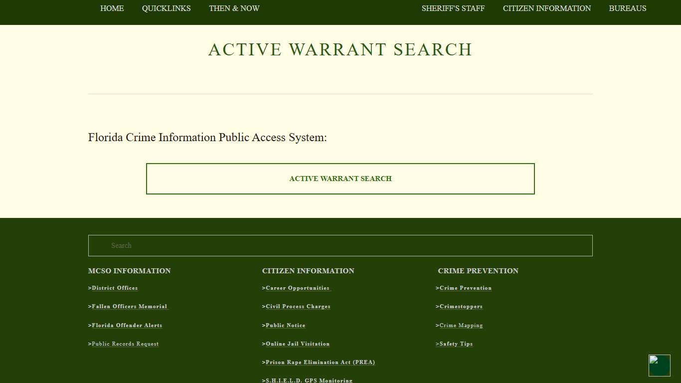 ACTIVE WARRANT SEARCH — Marion County Sheriff's Office