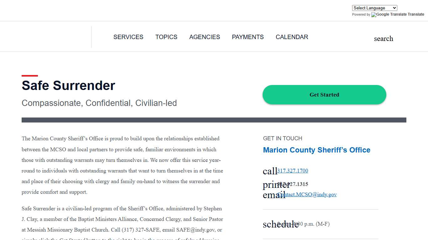 indy.gov: Safe Surrender