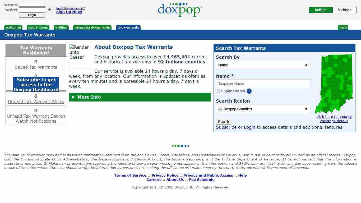 Doxpop Tax Warrants